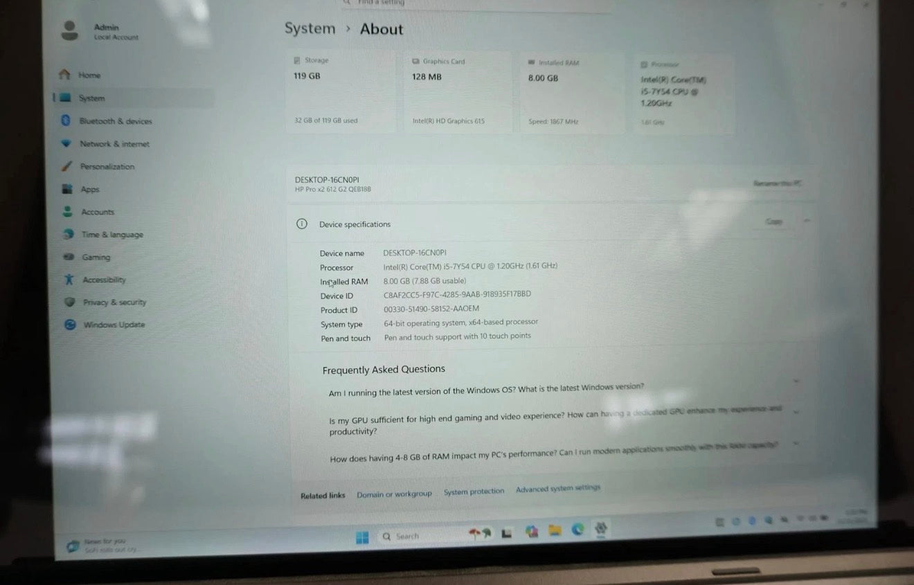 HP Pro x2 612 G2 from $169 | Very Good Condition | Intel i5-7Y54 | 8GB RAM | 256GB SSD | Win 11 Pro | Active Pen &amp; Keyboard Included image 1